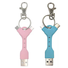 High Quality Micro USB+Type C 2 IN 1 USB Keychain Cable